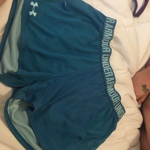 Blue under armor shorts